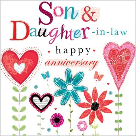 Happy anniversary daughter and son in law gif - Dearest son and daughter-in-law, your journey together is a source of joy for us all. May your hearts remain forever entwined, and may every day be a new adventure. Happy anniversary, with love and blessings. Beloved son and daughter-in-law, I am glad to celebrate your anniversary today. Always shine in love.